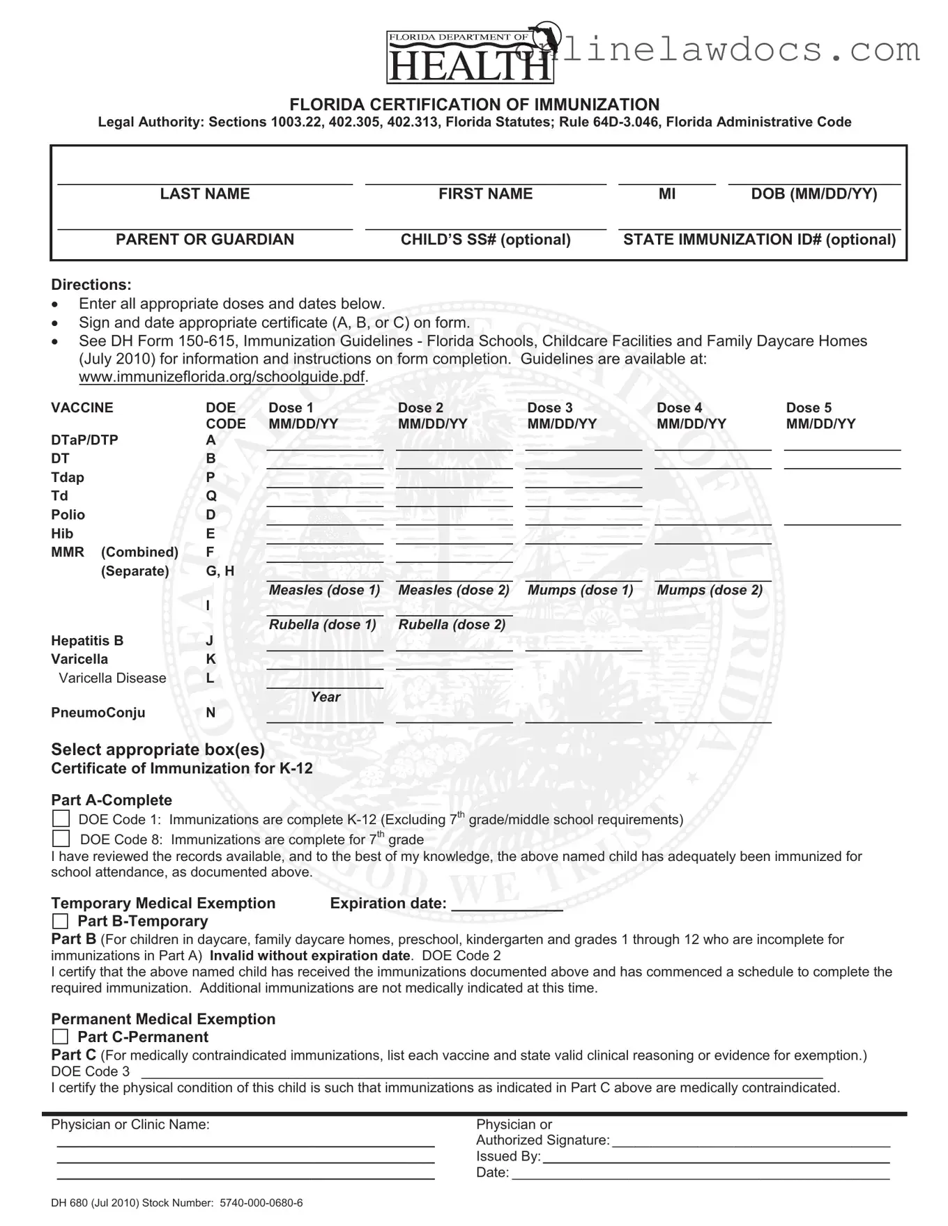 Fill a Valid 680 Form
