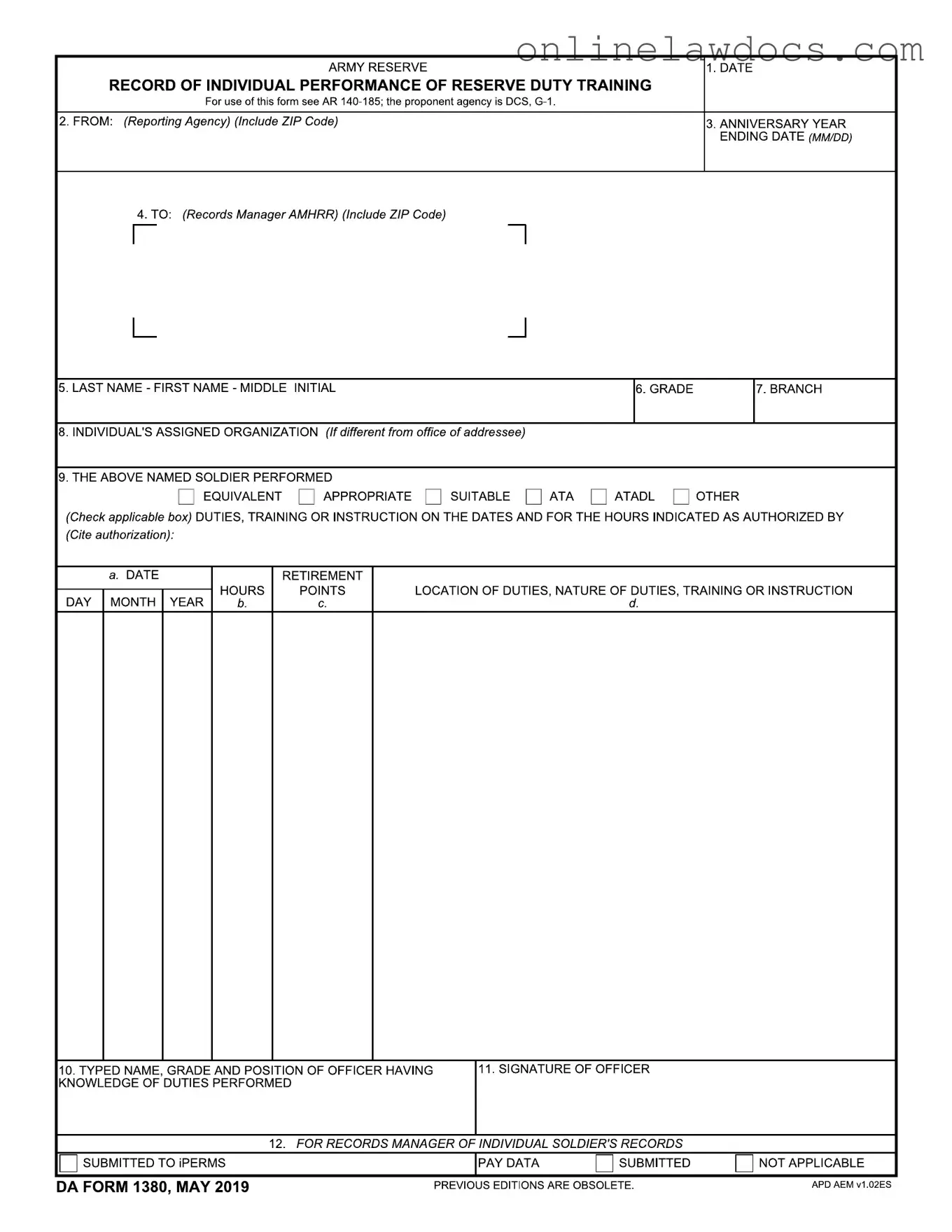 Fill a Valid Da 1380 Form