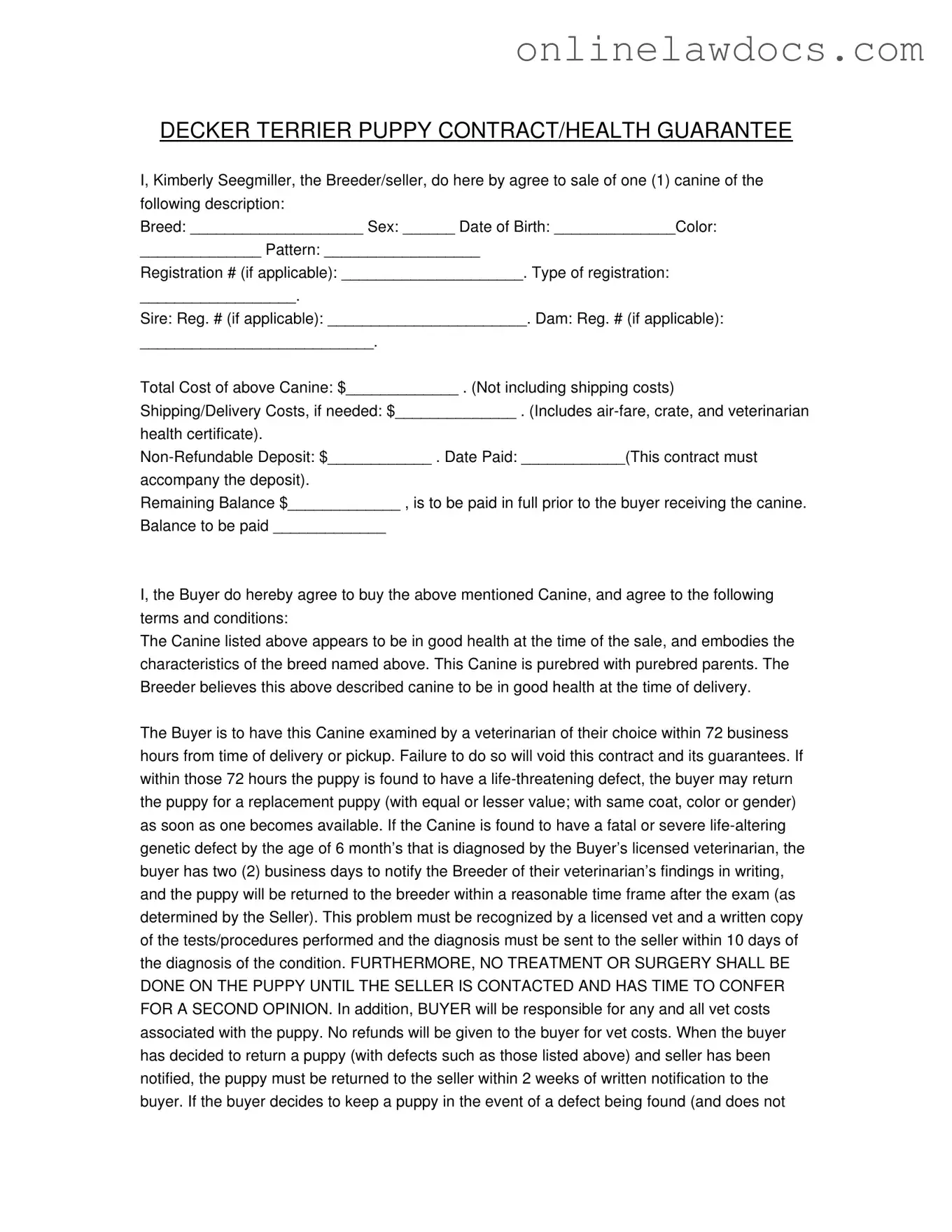 Fill a Valid Health Guarantee Form