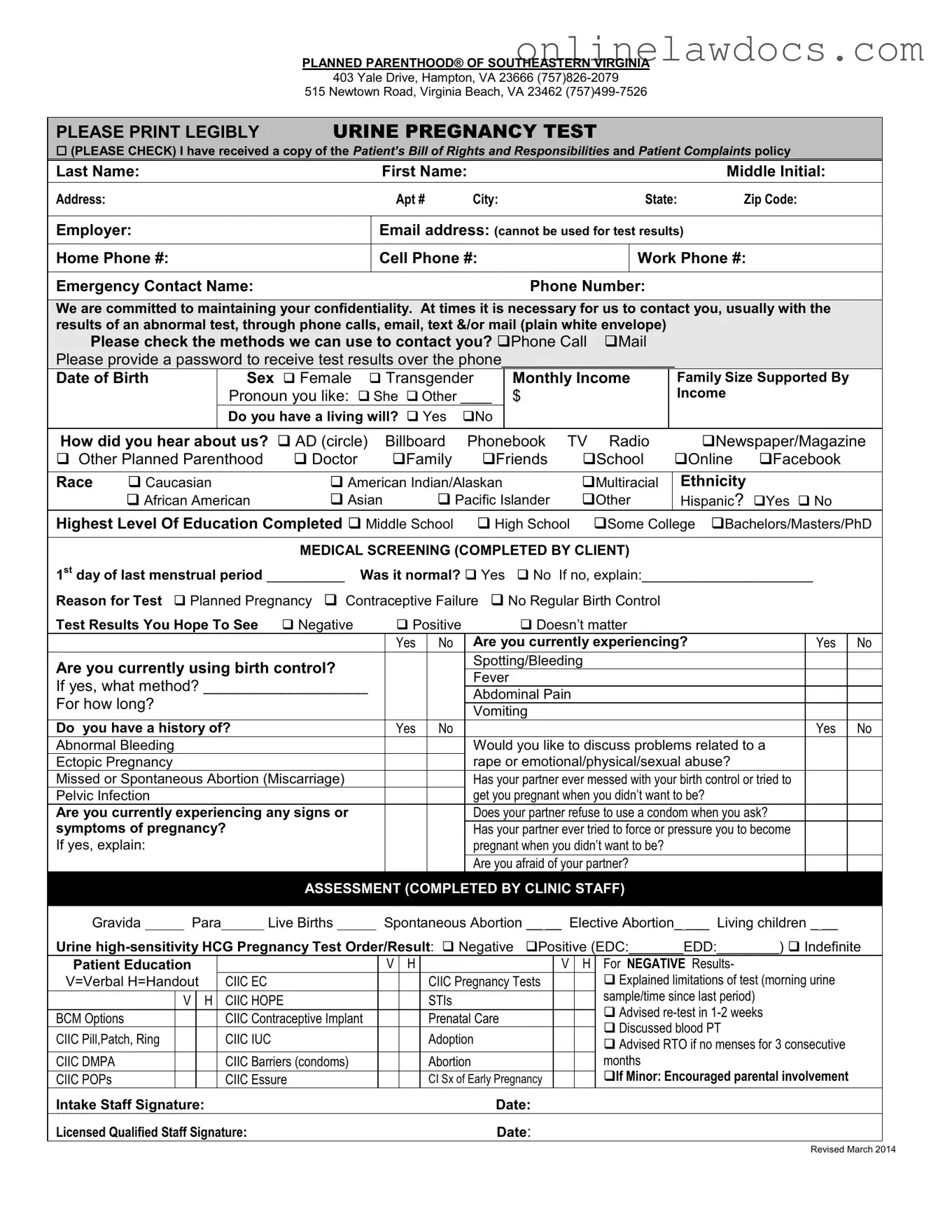 Fill a Valid Planned Parenthood Proof Form
