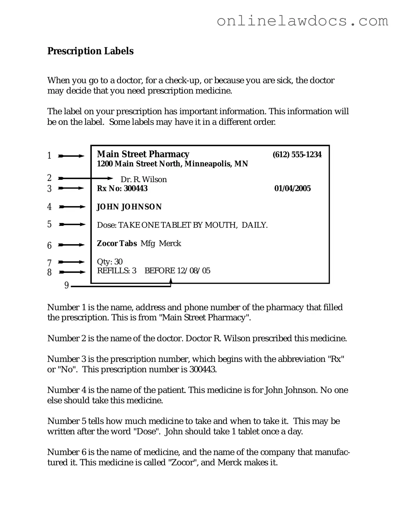 Fill a Valid Prescription Label Form