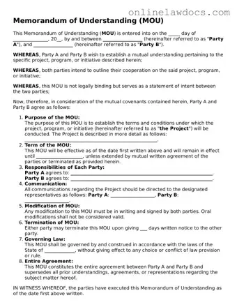 Free Memorandum of Understanding Document