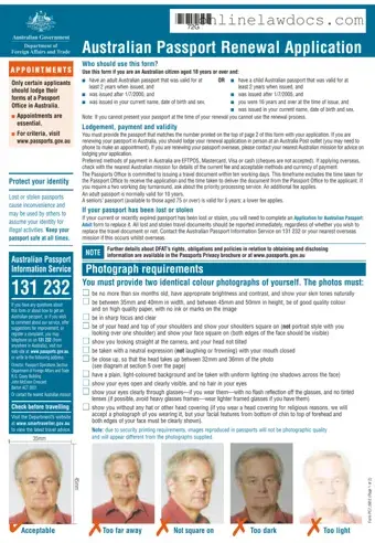 Fill a Valid Australian Passport Renewal Form