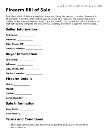 Free Firearm Bill of Sale Document