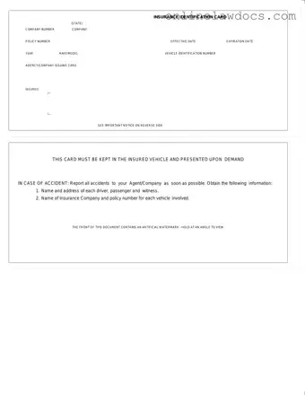 Fill a Valid Auto Insurance Card Form