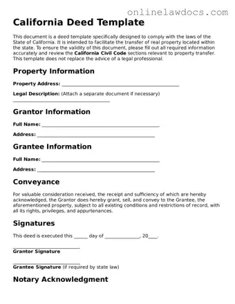 Legal  Deed Document for California