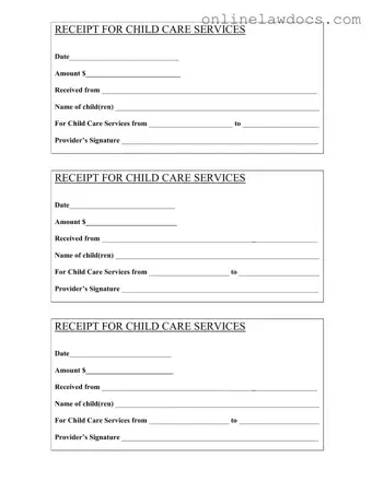 Fill a Valid Childcare Receipt Form