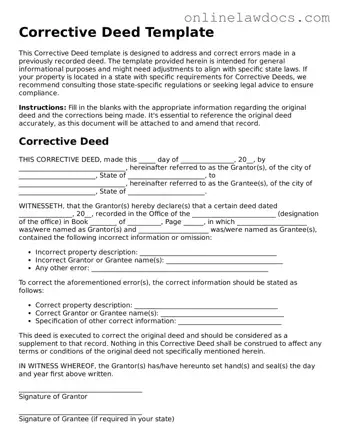 Free Corrective Deed Document