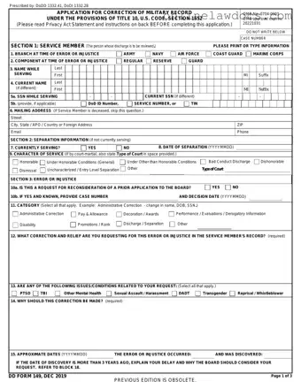 Fill a Valid DD 149 Form