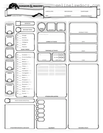 Fill a Valid Dnd Character Sheet Form