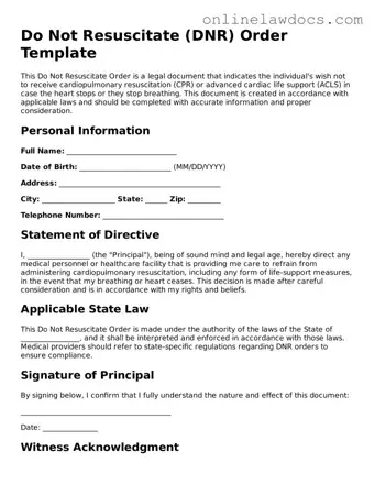 Free Do Not Resuscitate Order Document