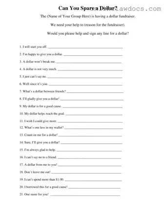 Fill a Valid Donated A Dollar Form