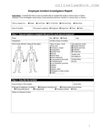 Fill a Valid Employee Accident Report Form