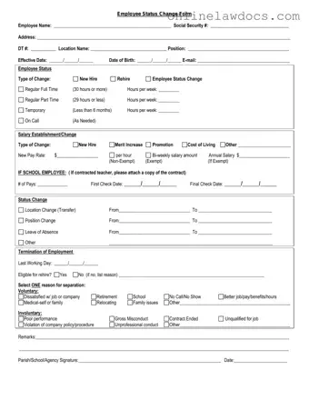 Fill a Valid Employee Status Change Form