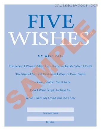 Fill a Valid 5 Wishes Document Form