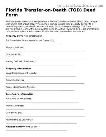 Legal  Transfer-on-Death Deed Document for Florida