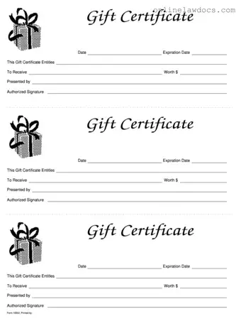 Fill a Valid Gift Certificate Form