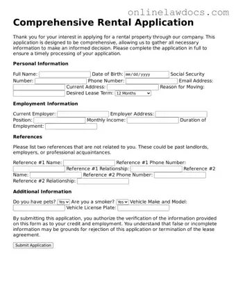Free Rental Application Document