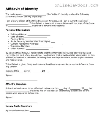 Free Affidavit of Identity Document