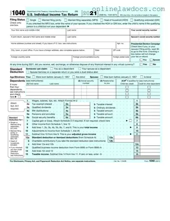 Fill a Valid IRS 1040 Form
