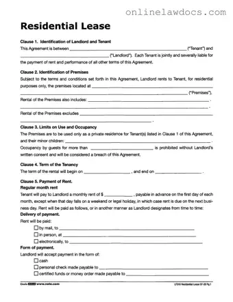 Fill a Valid Lf310 Residential Lease Form