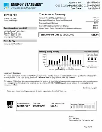 Fill a Valid Utility Bill Form