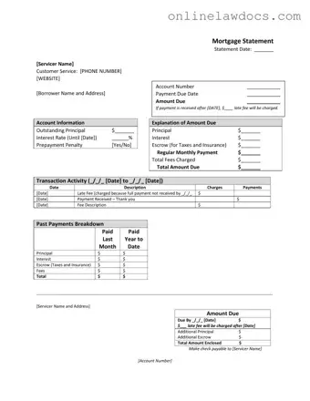 Fill a Valid Mortgage Statement Form