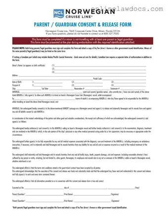 Fill a Valid NCL Parental Consent Form