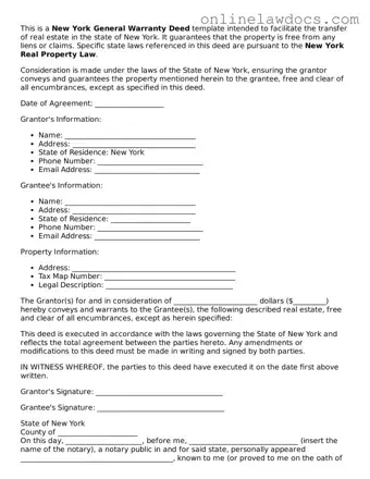 Legal  Deed Document for New York