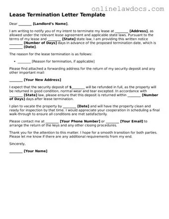 Free Lease Termination Letter Document