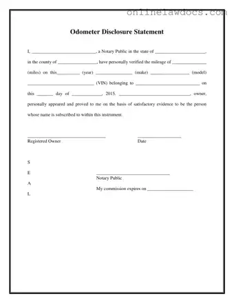 Fill a Valid Notarized Odometer Statement Form