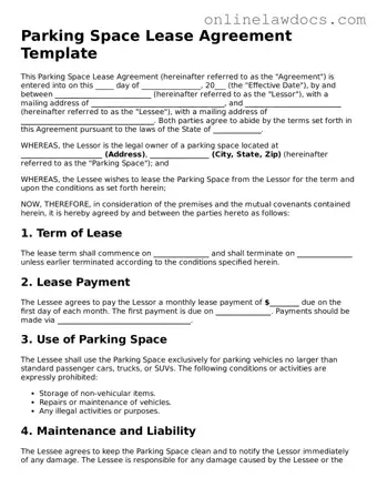 Free Parking Space Lease Agreement Document