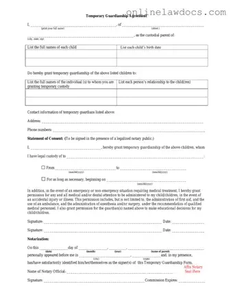Fill a Valid Temporary Custody Form