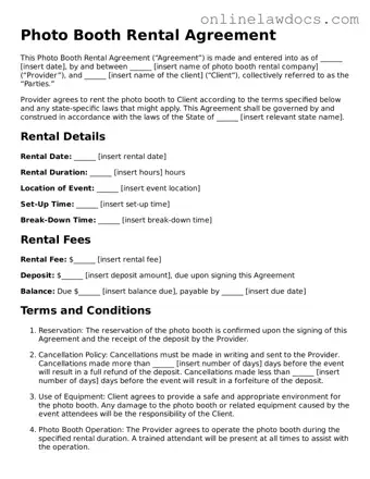 Free Photo Booth Rental Agreement Document