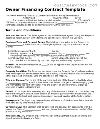 Free Owner Financing Contract Document