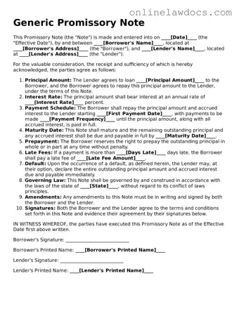 Free Promissory Note Document