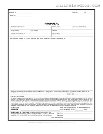 Fill a Valid Construction proposal form Form