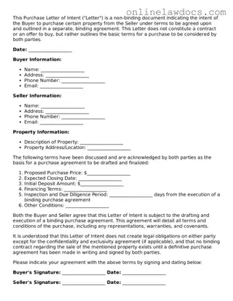 Free Purchase Letter of Intent Document