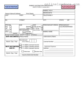 Fill a Valid Rabies Certificate Form