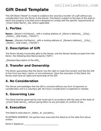 Free Gift Deed Document