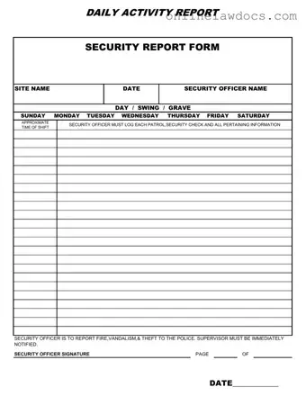 Fill a Valid Security Guard Daily Report Sample Form