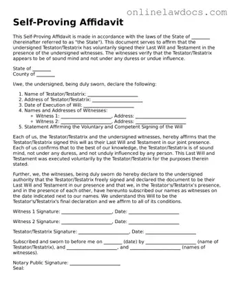 Free Self-Proving Affidavit Document