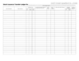 Fill a Valid Stock Transfer Ledger Form
