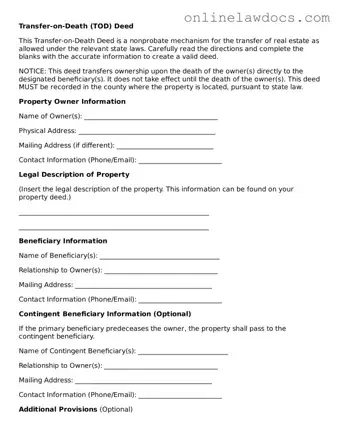 Free Transfer-on-Death Deed Document