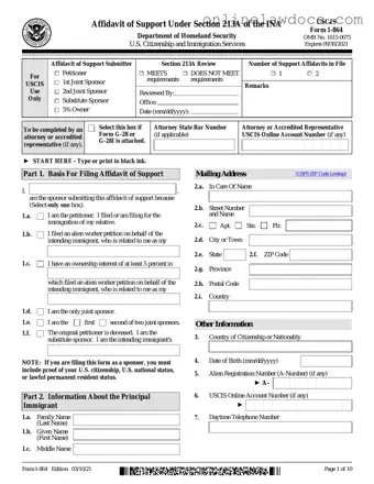 Fill a Valid USCIS I-864 Form