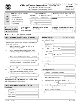Fill a Valid USCIS I-864 Form