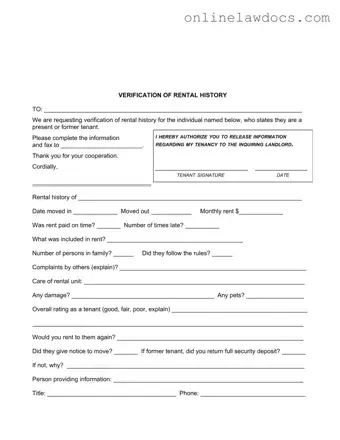 Fill a Valid Verification Rental Form