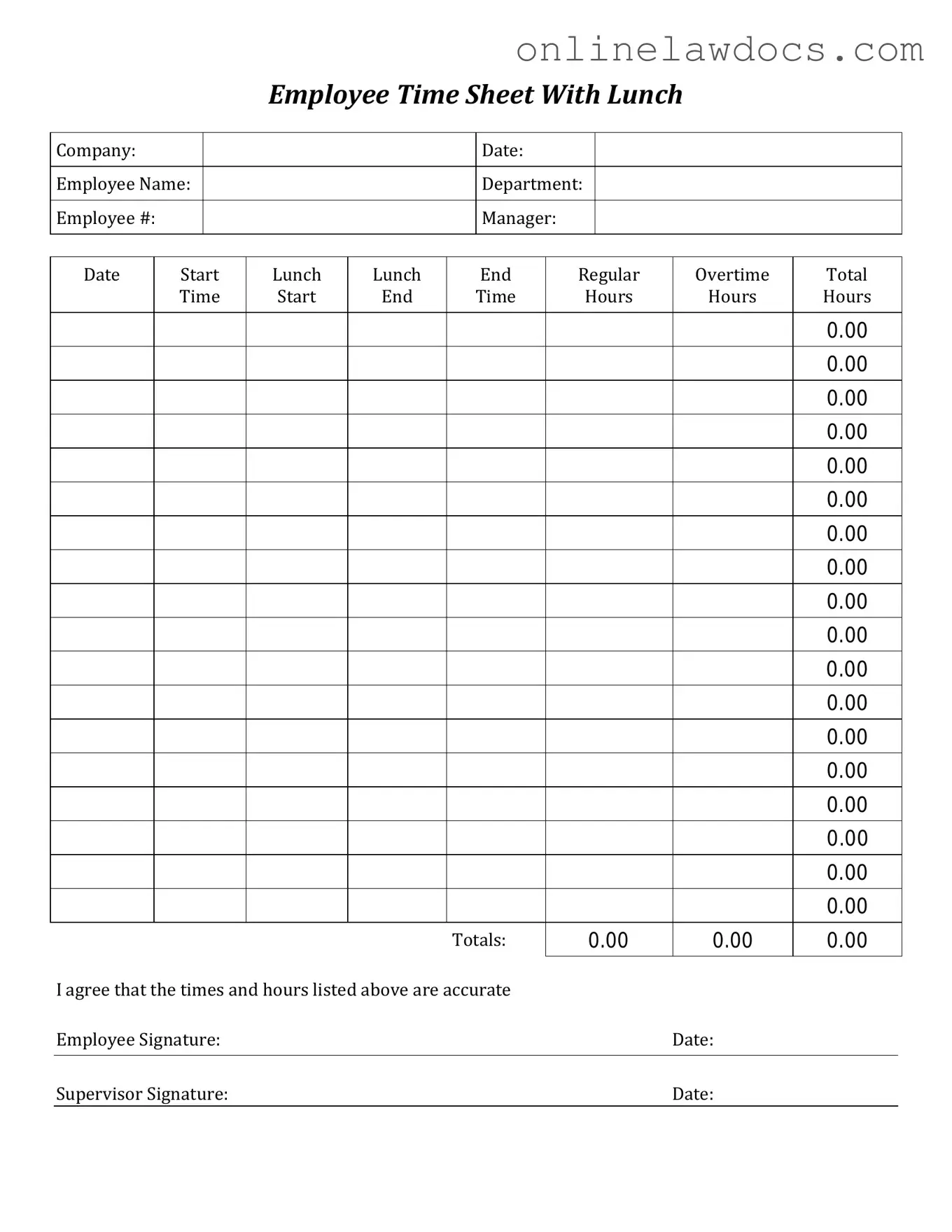 Fill a Valid Time Card Form