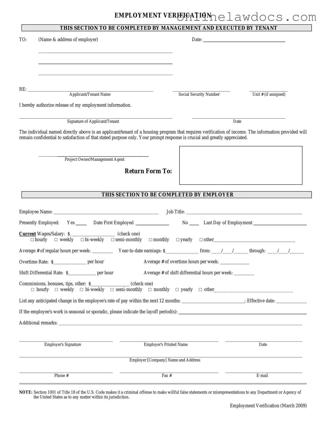 Fill a Valid Employment verification form Form